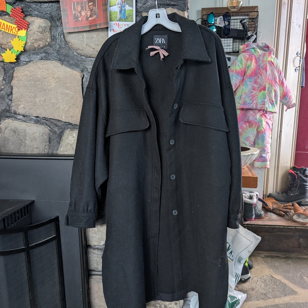 Zara Black Shirt Jacket